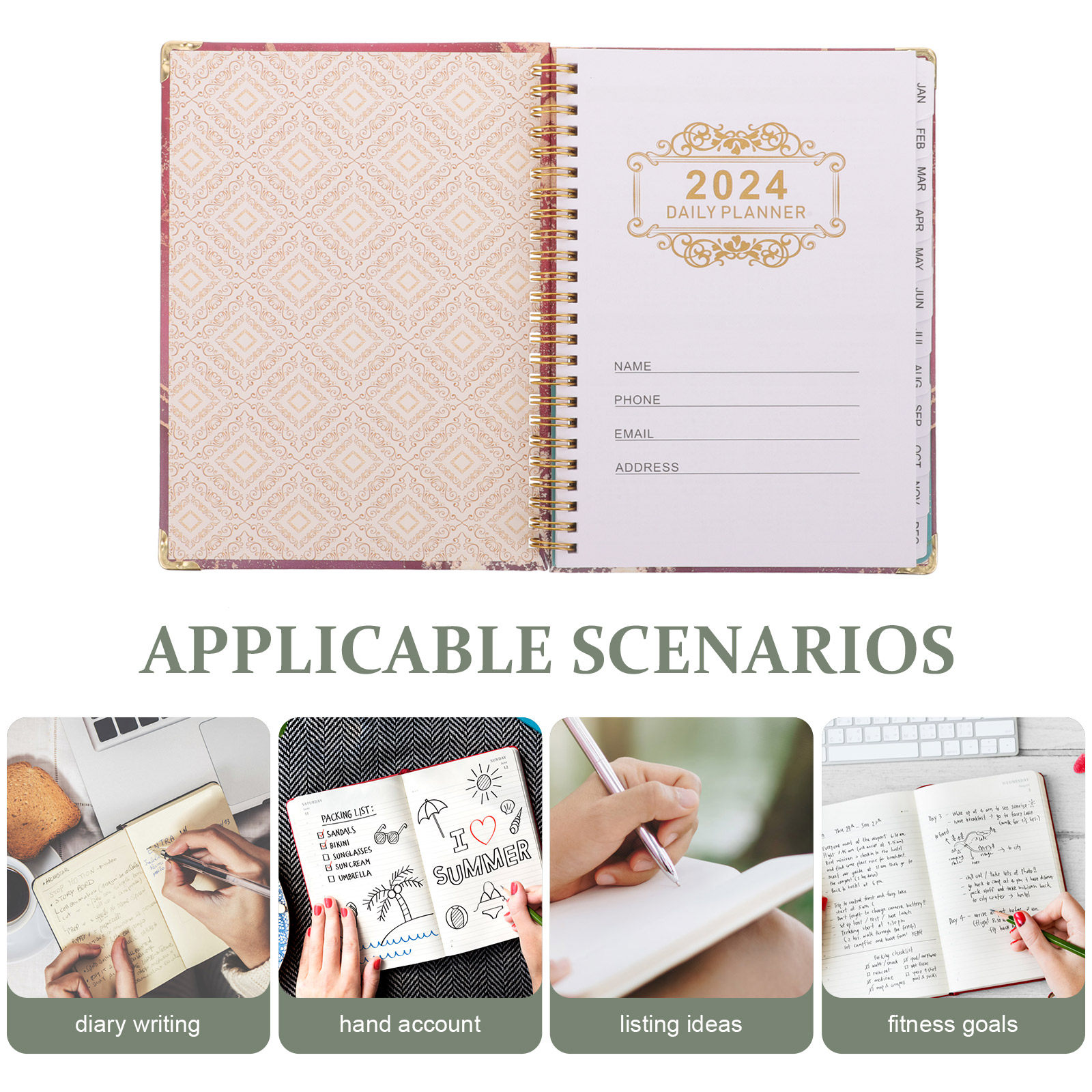 2024 다기능 스파이럴 노트 플래너 저널, 대학용 노 - Fitness Journal Planner 리뷰 및 가격